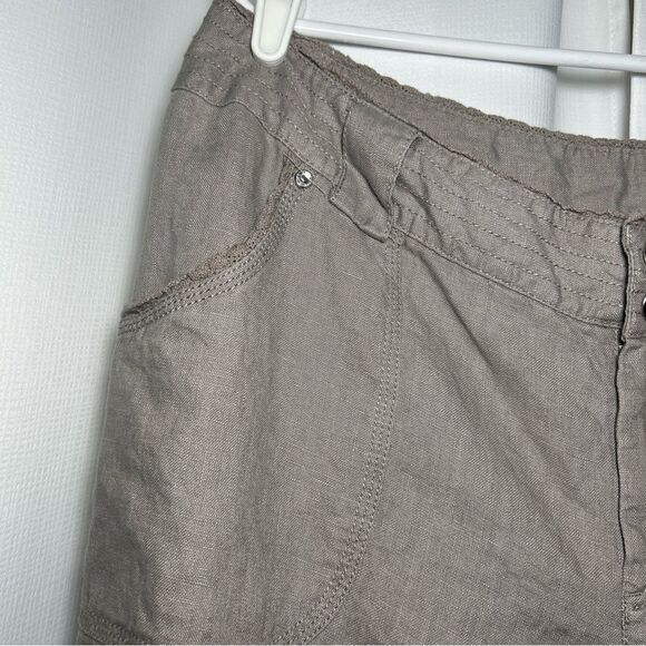 INC International Concepts 100% Linen Relaxed Fit Wide Leg Taupe Pants Womens 14 - Picture 3 of 12